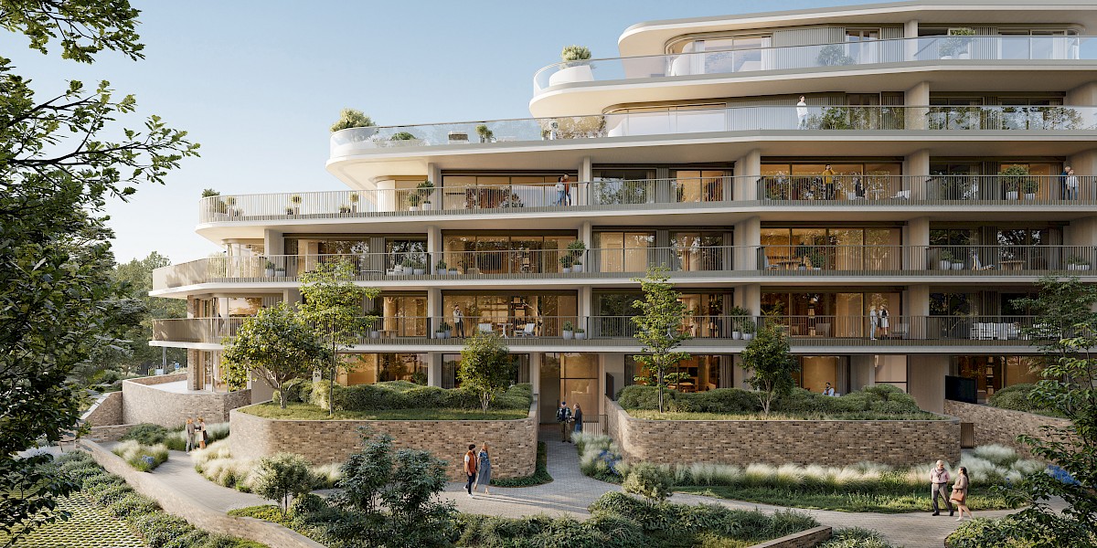 79 luxury apartments to be built between Houtlaan and Ertbrugge: “Hof Ter Eycken offers views of both the cathedral and the park”
